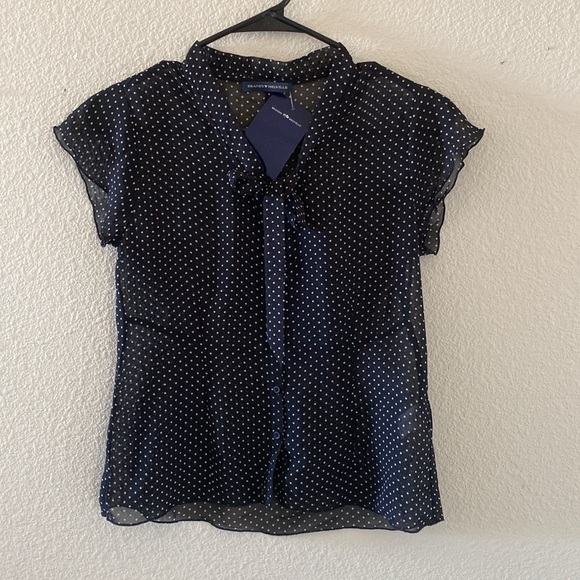 Brandy melville  Black caroline  Polka Dot Sheer Blouse - Picture 1 of 5